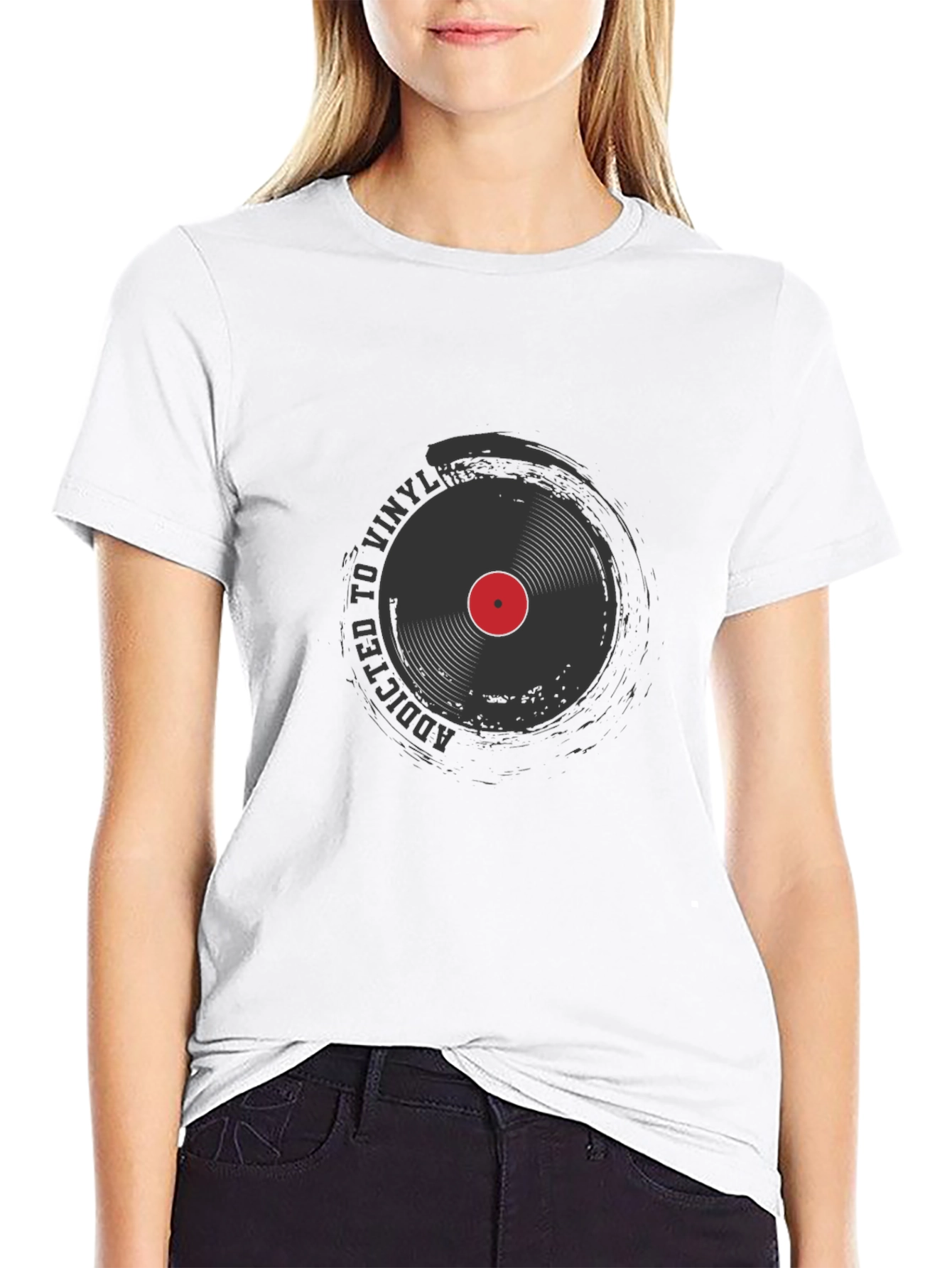 Addicted to Vinyl Record Black T-Shirt