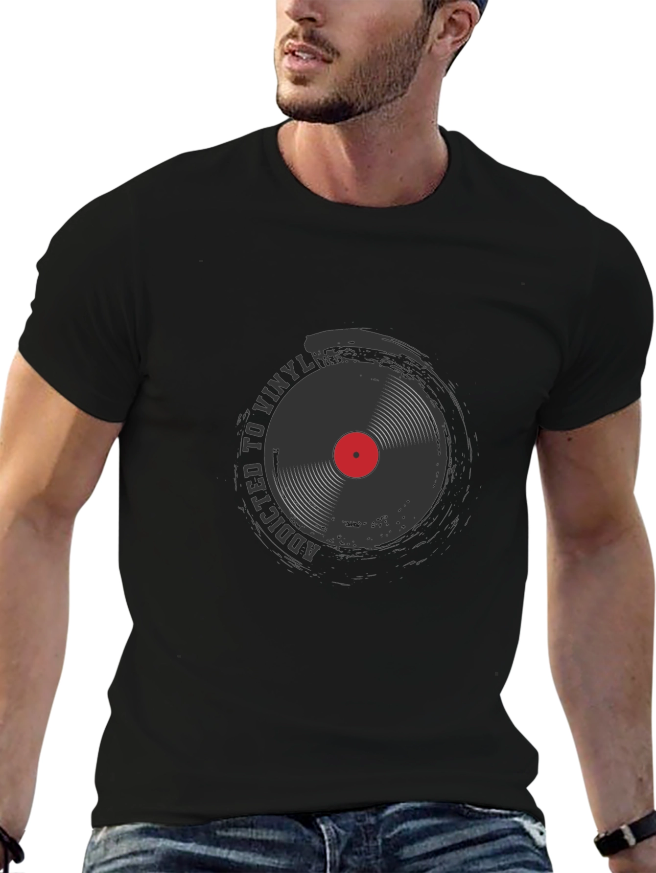 Addicted to Vinyl Record Black T-Shirt