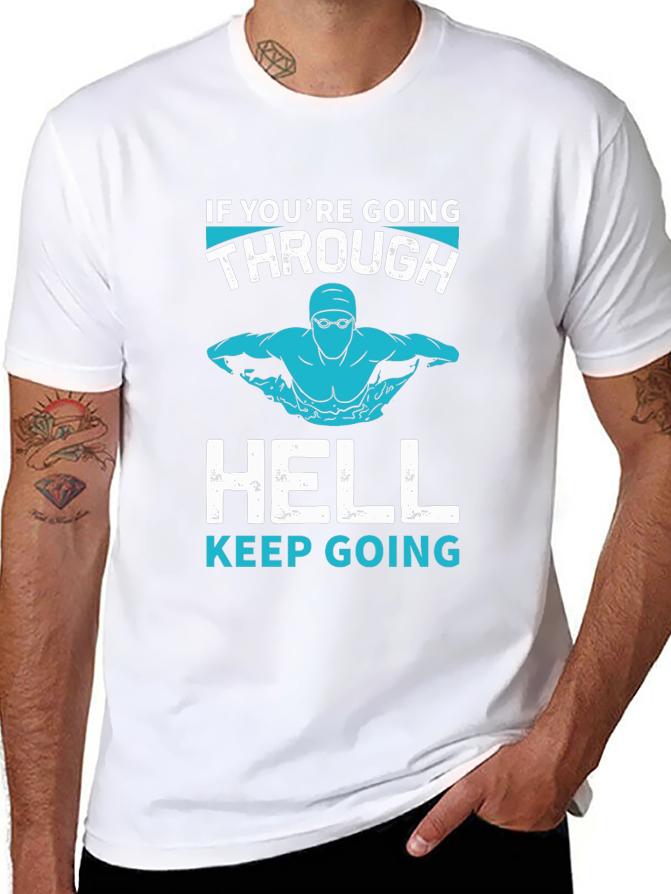 Swim Through Hell T-Shirt - Motivational Tee