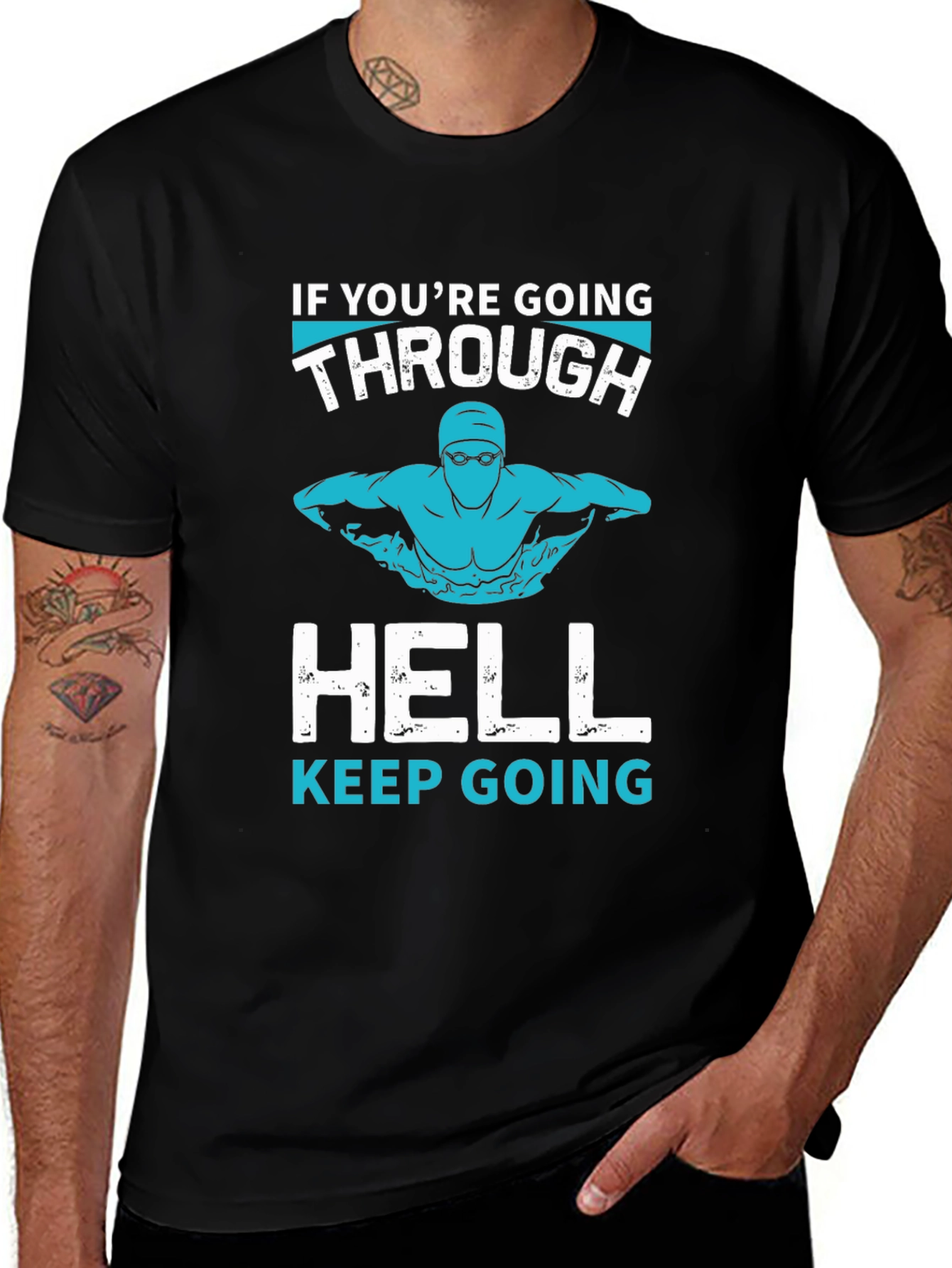 Swim Through Hell T-Shirt - Motivational Tee