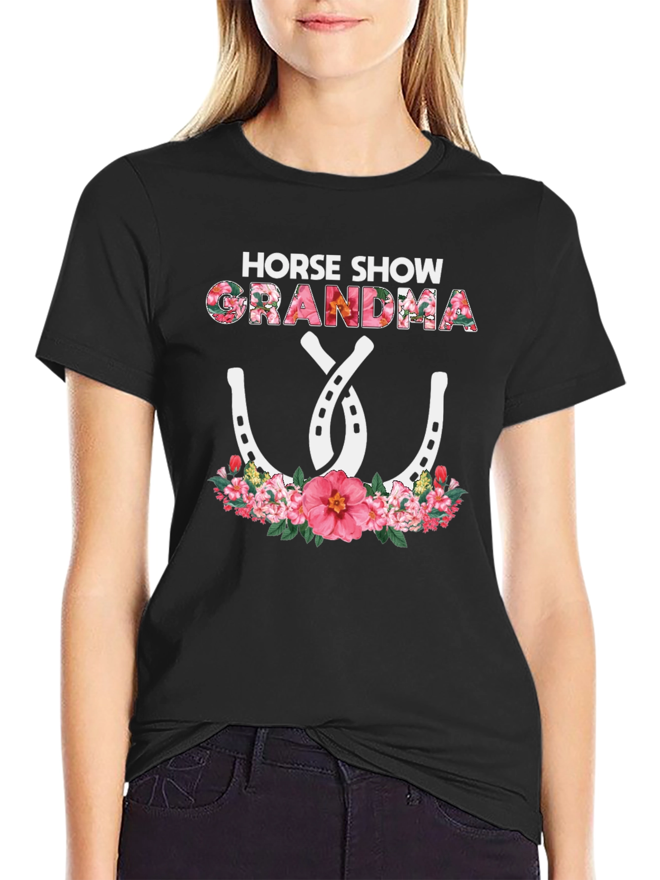 Horse Show Grandma Floral T-Shirt