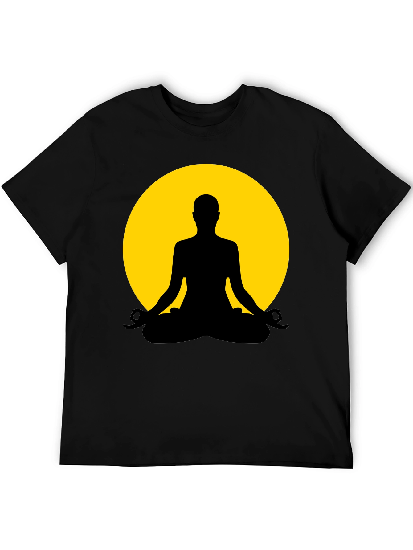Yoga Meditation Silhouette Tee - Black