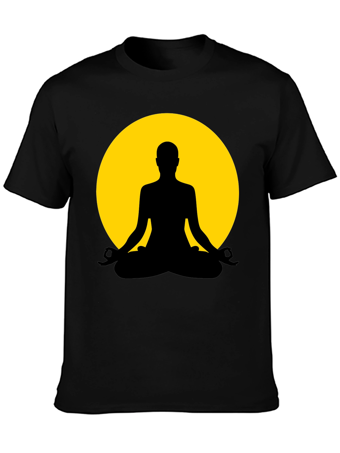 Yoga Meditation Silhouette Tee - Black