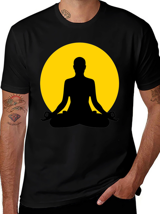 Yoga Meditation Silhouette Tee - Black