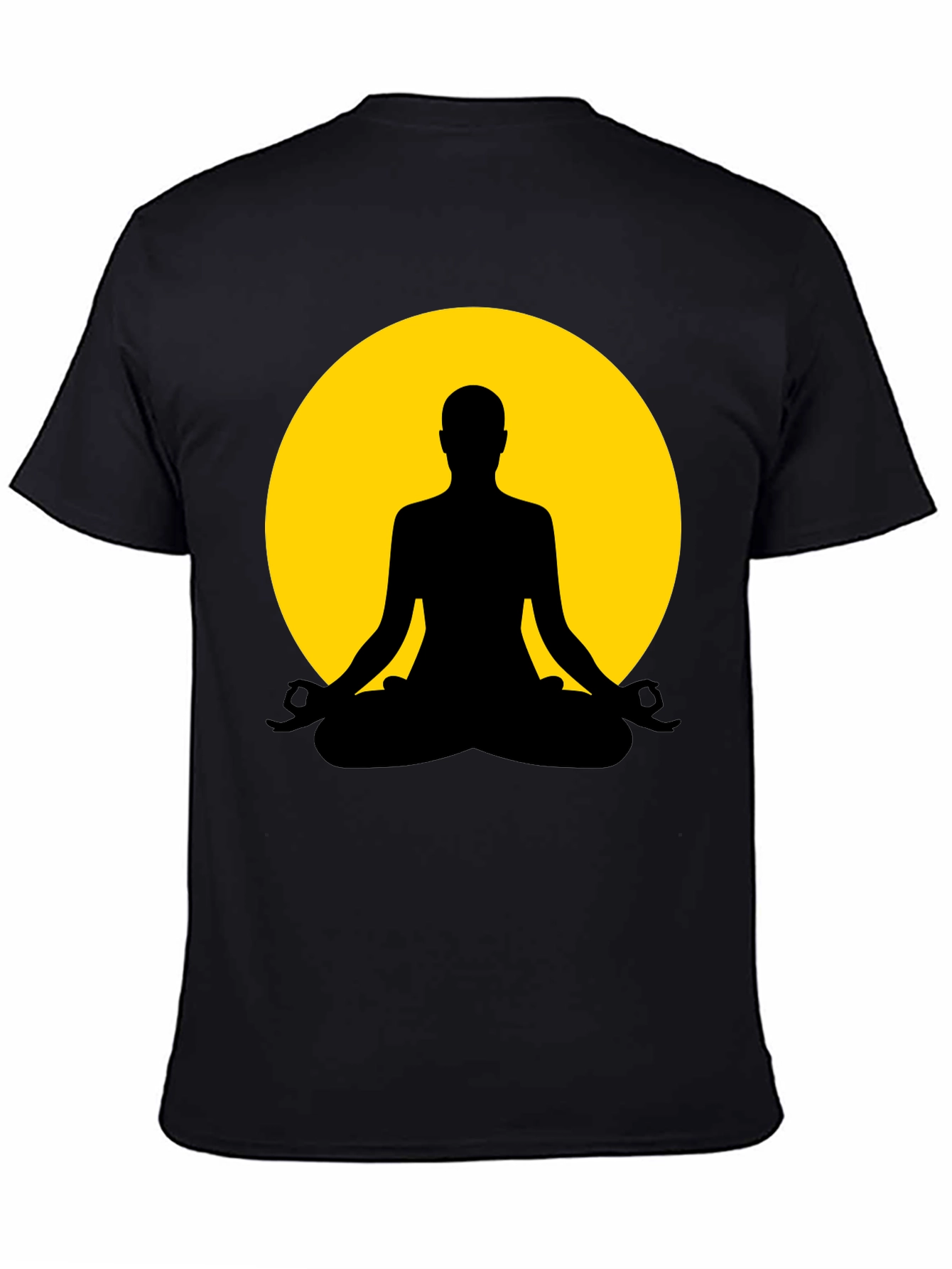 Yoga Meditation Silhouette Tee - Black