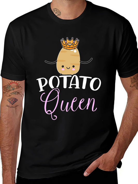 Potato Queen Graphic Tee - Black Short Sleeve Shirt