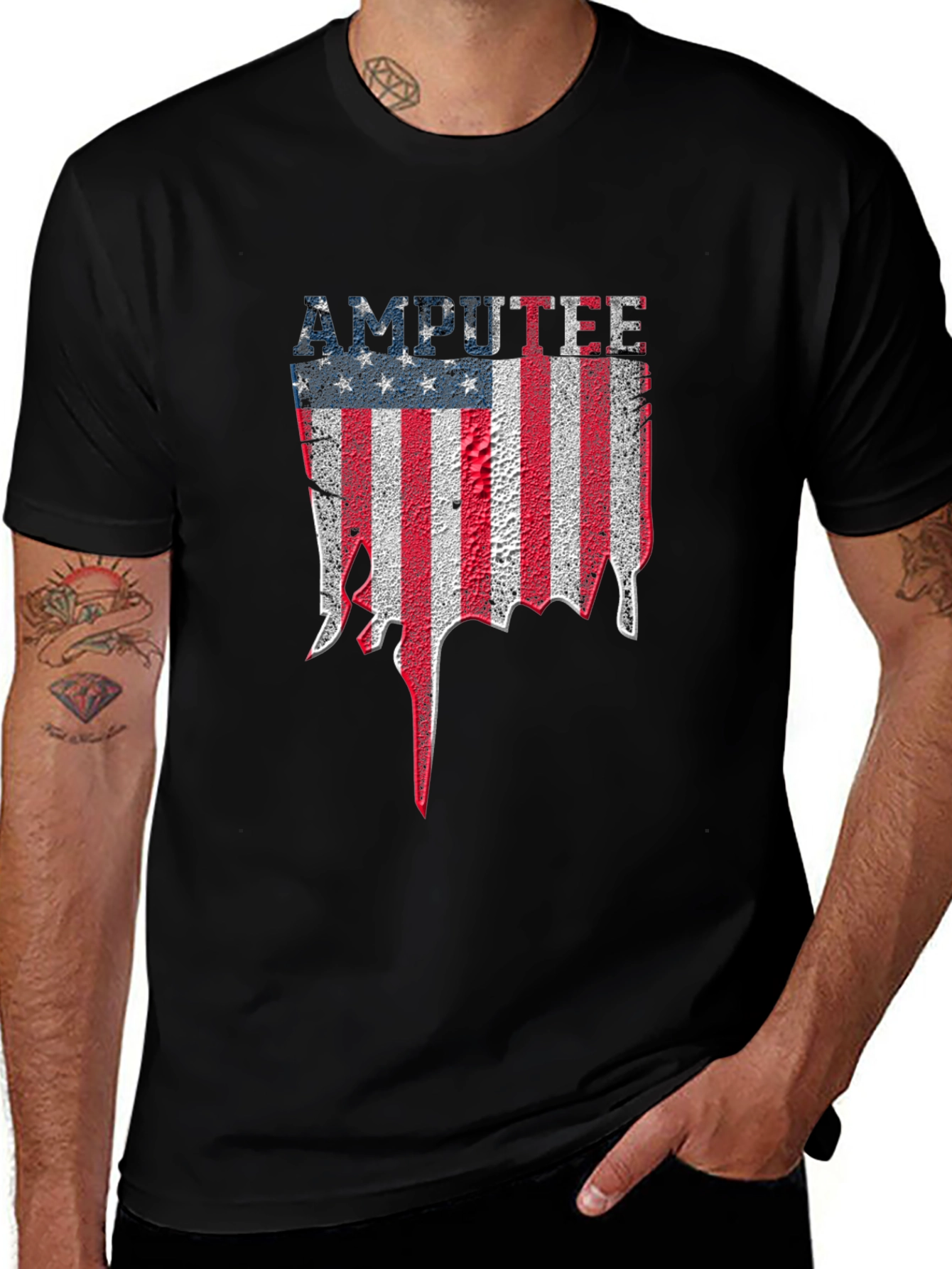 Amputee USA Flag Graphic T-Shirt