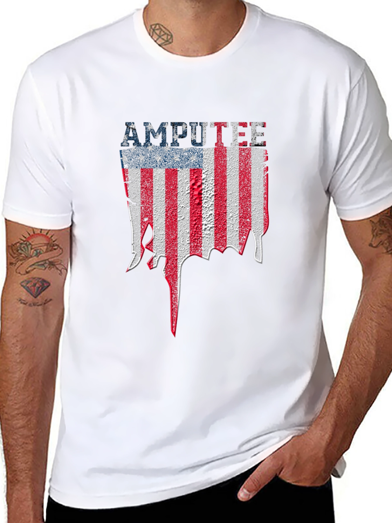 Amputee USA Flag Graphic T-Shirt