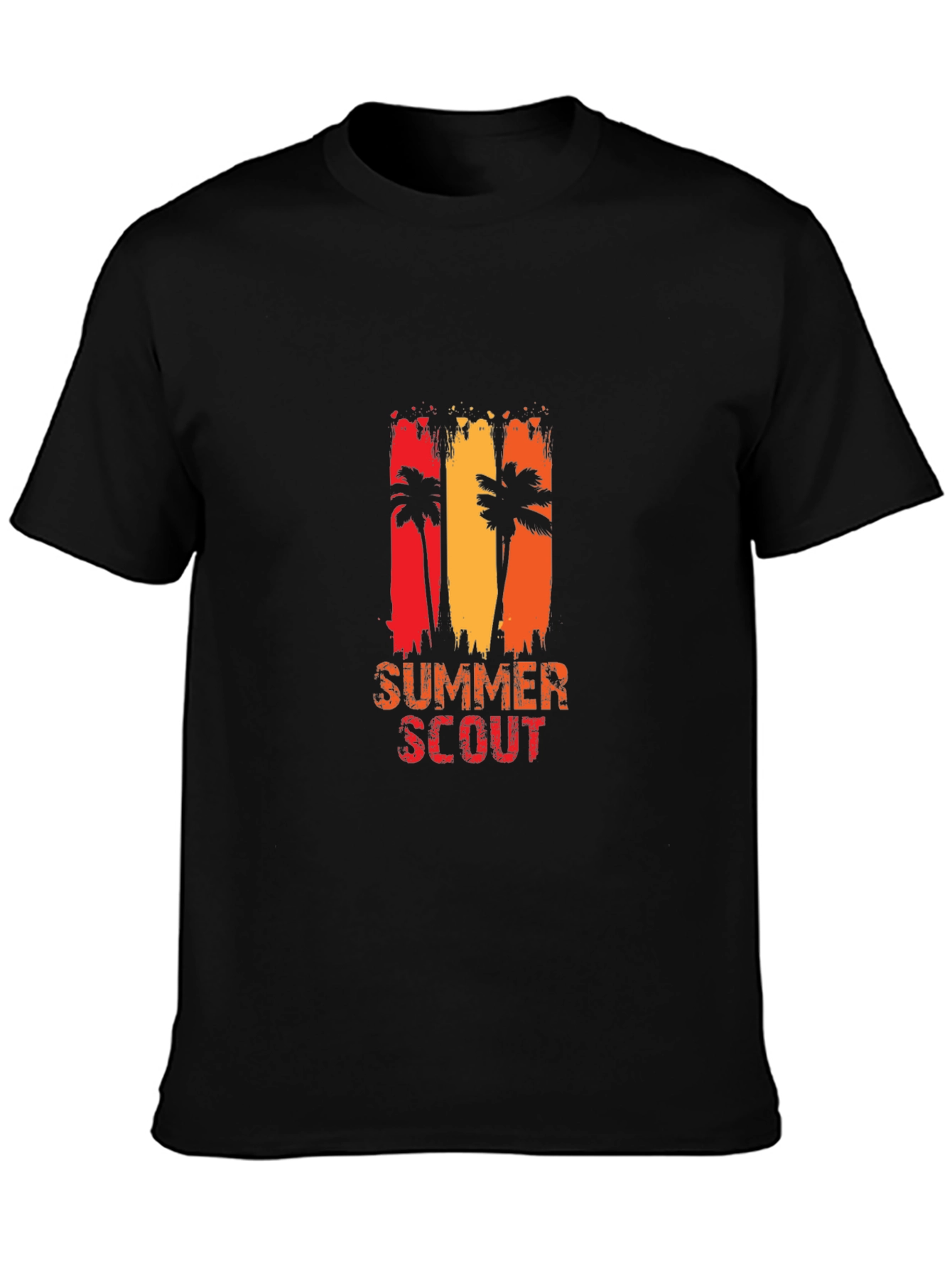 Summer Scout Graphic Tee - Black Cotton T-Shirt
