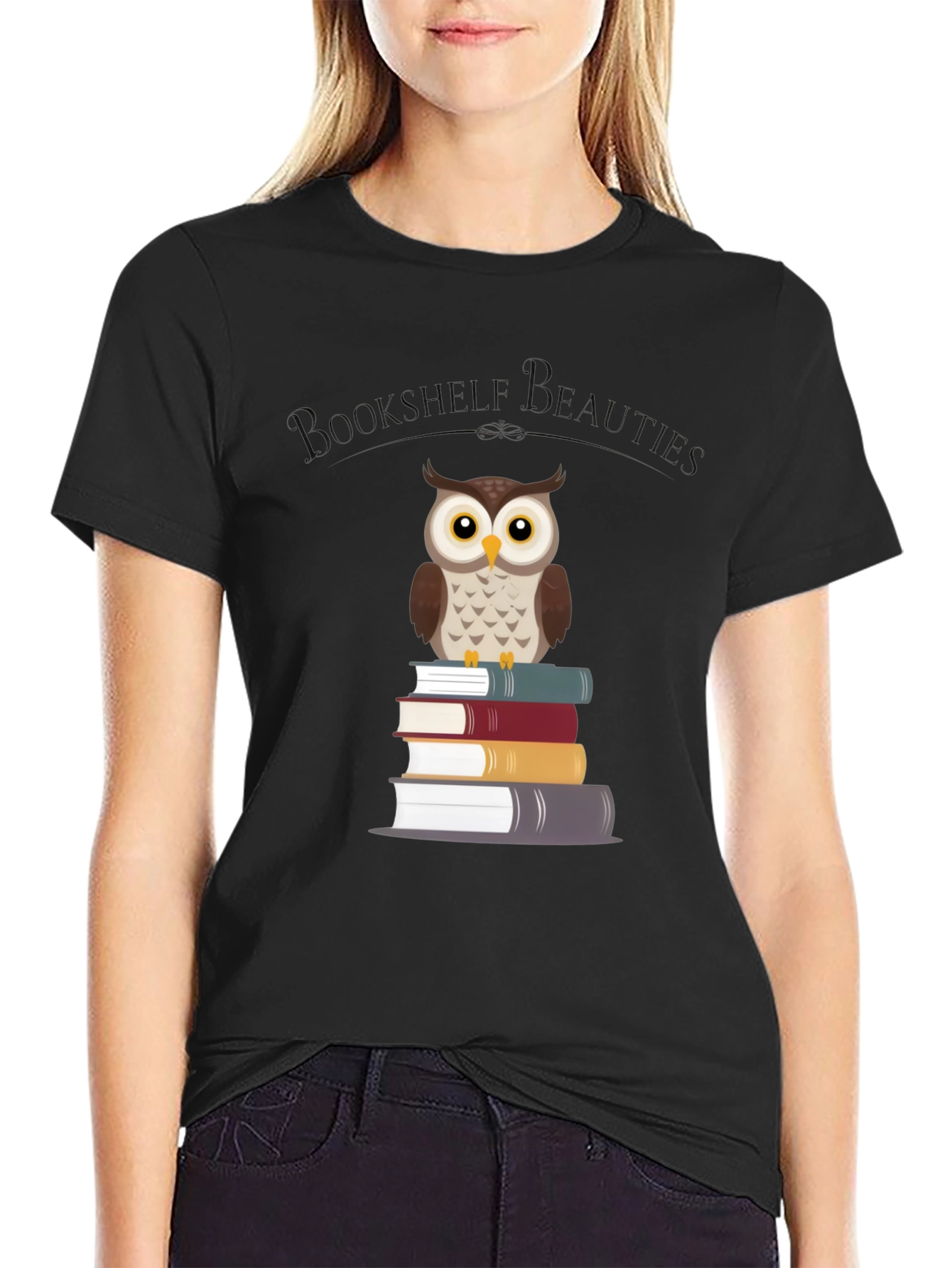 Bookshelf Beauties Owl Graphic T-Shirt