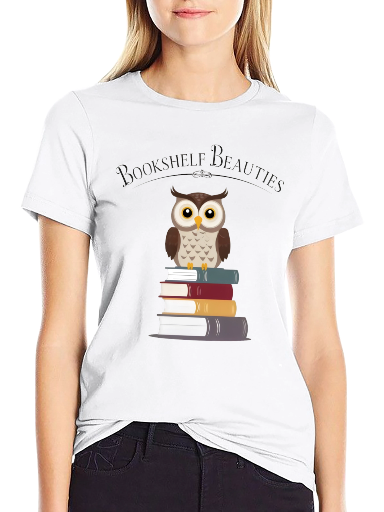 Bookshelf Beauties Owl Graphic T-Shirt