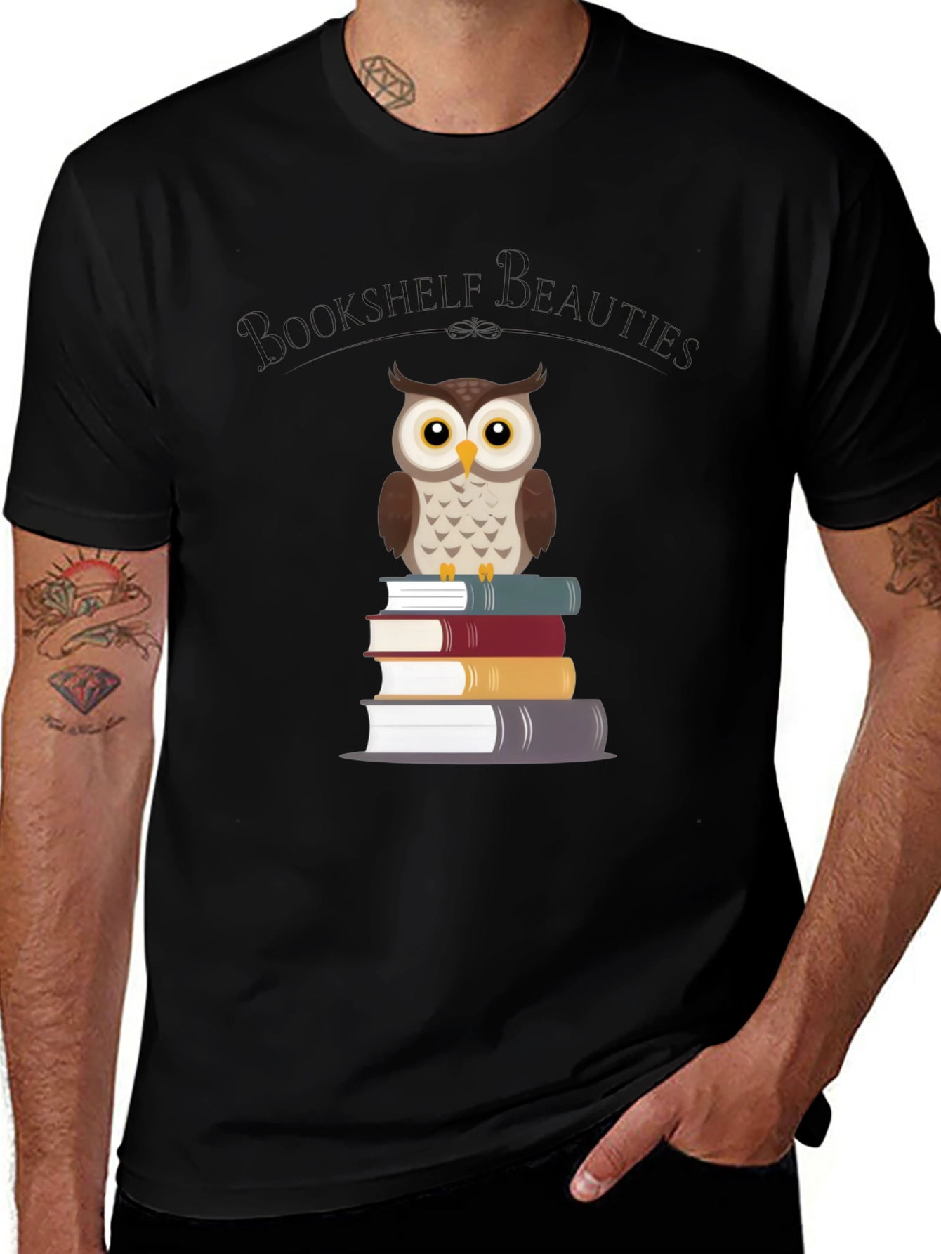 Bookshelf Beauties Owl Graphic T-Shirt