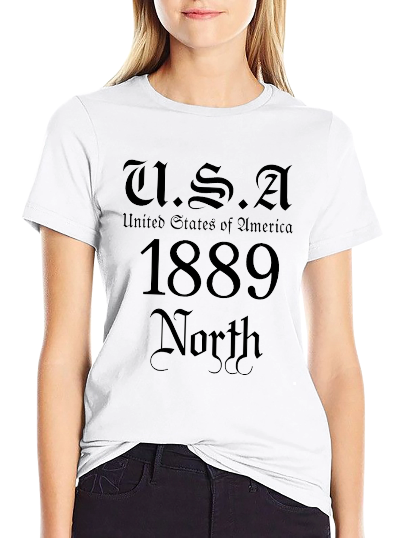 USA 1889 North Black Graphic T-Shirt