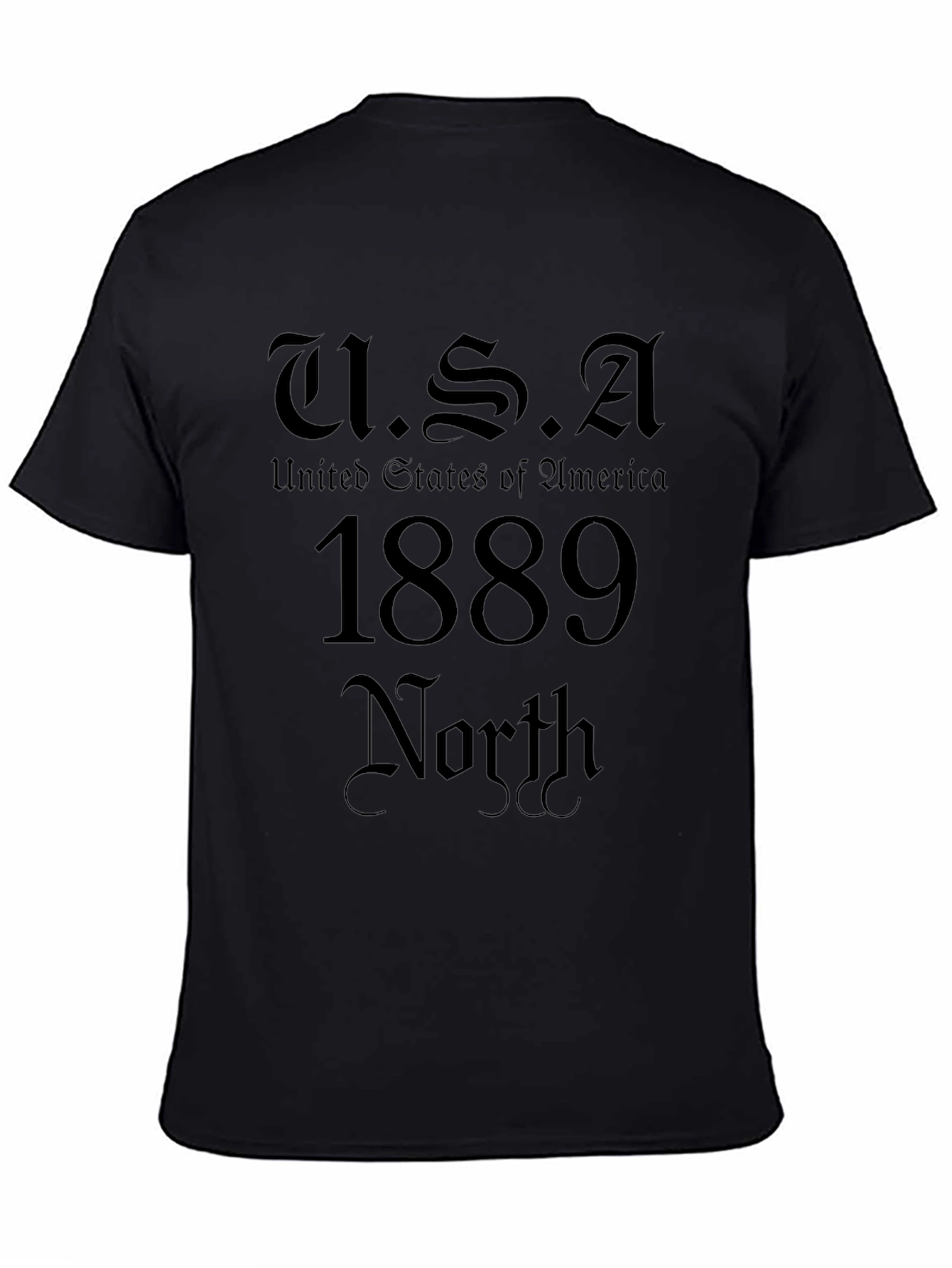 USA 1889 North Black Graphic T-Shirt