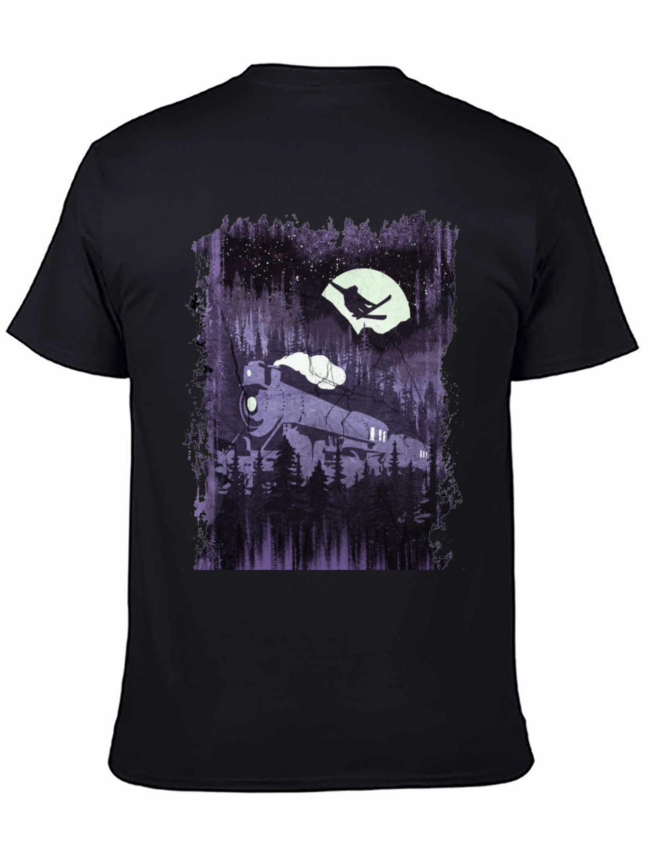 Train & Skier Graphic Tee - Black