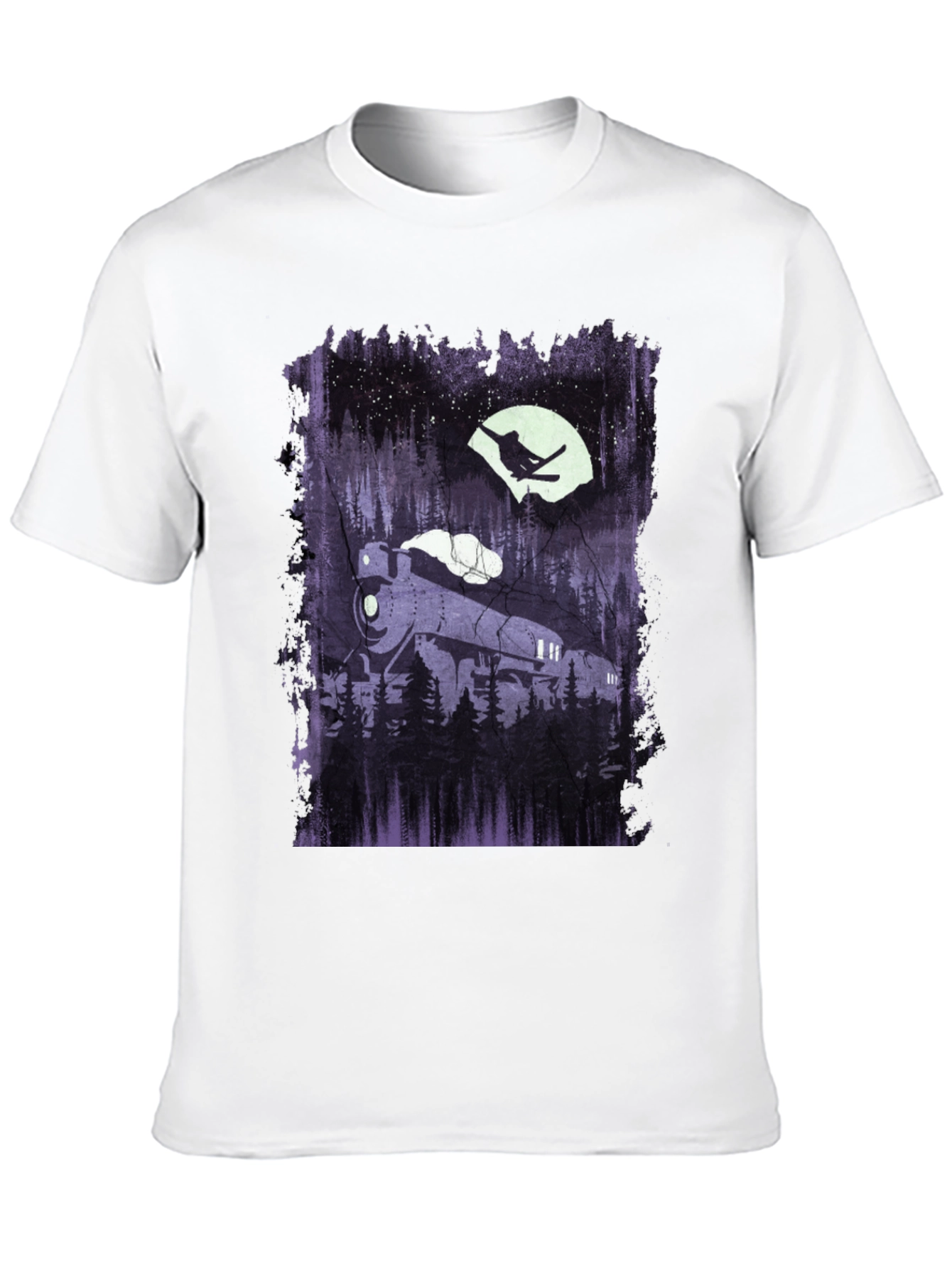 Train & Skier Graphic Tee - Black