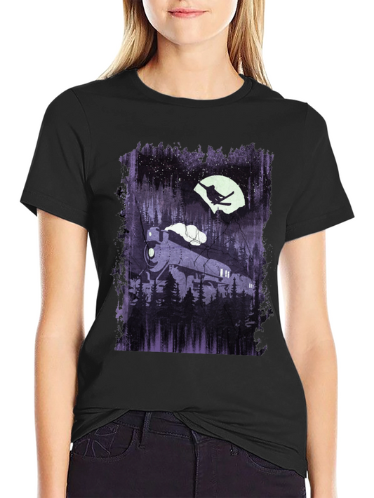 Train & Skier Graphic Tee - Black
