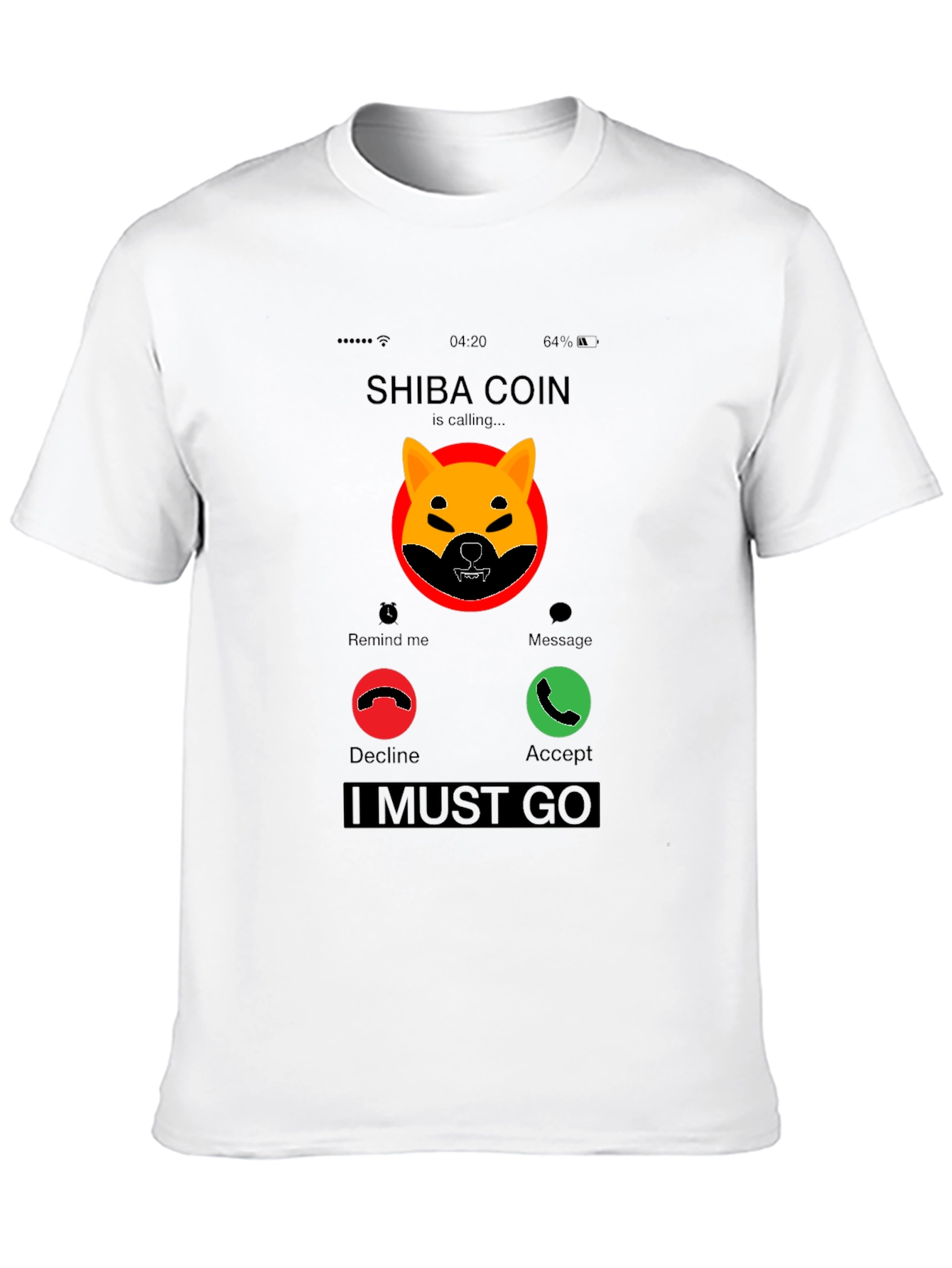 Shiba Coin Incoming Call Funny Crypto T-Shirt