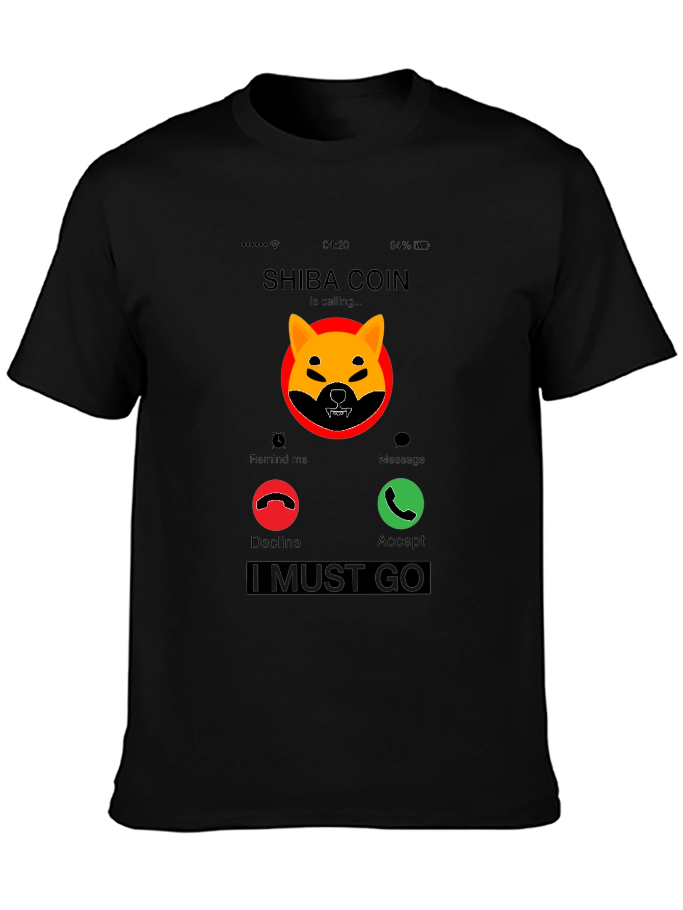 Shiba Coin Incoming Call Funny Crypto T-Shirt