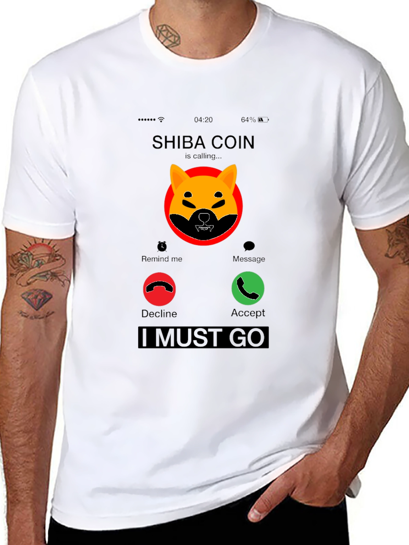Shiba Coin Incoming Call Funny Crypto T-Shirt