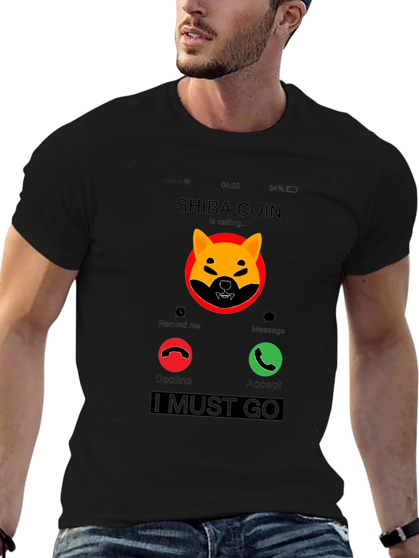 Shiba Coin Incoming Call Funny Crypto T-Shirt