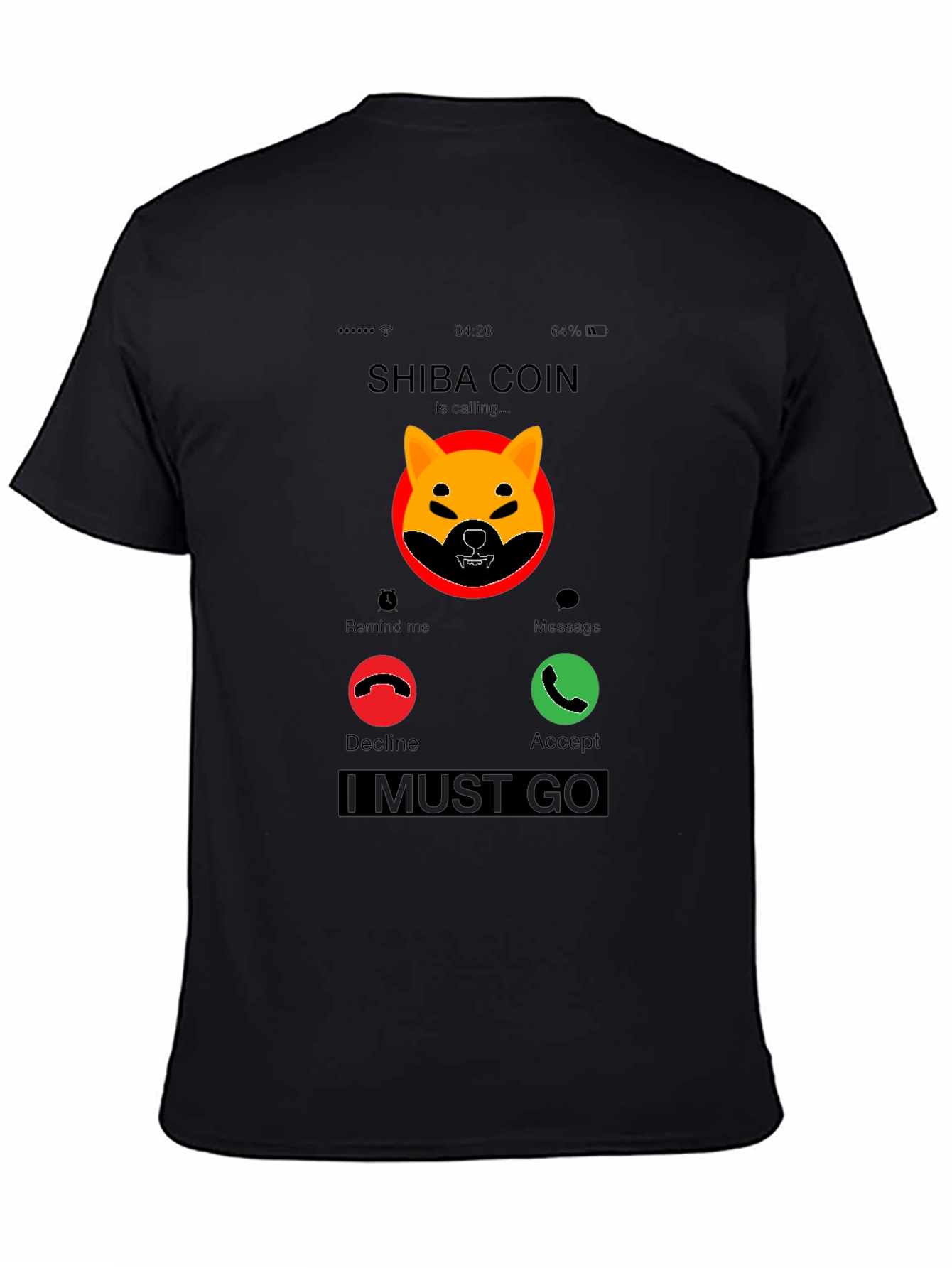 Shiba Coin Incoming Call Funny Crypto T-Shirt