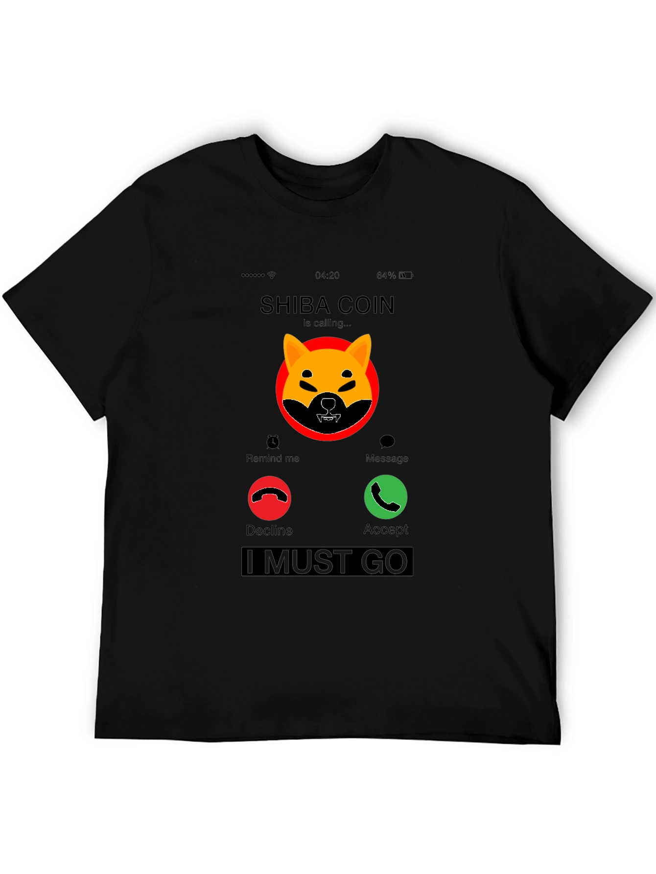 Shiba Coin Incoming Call Funny Crypto T-Shirt