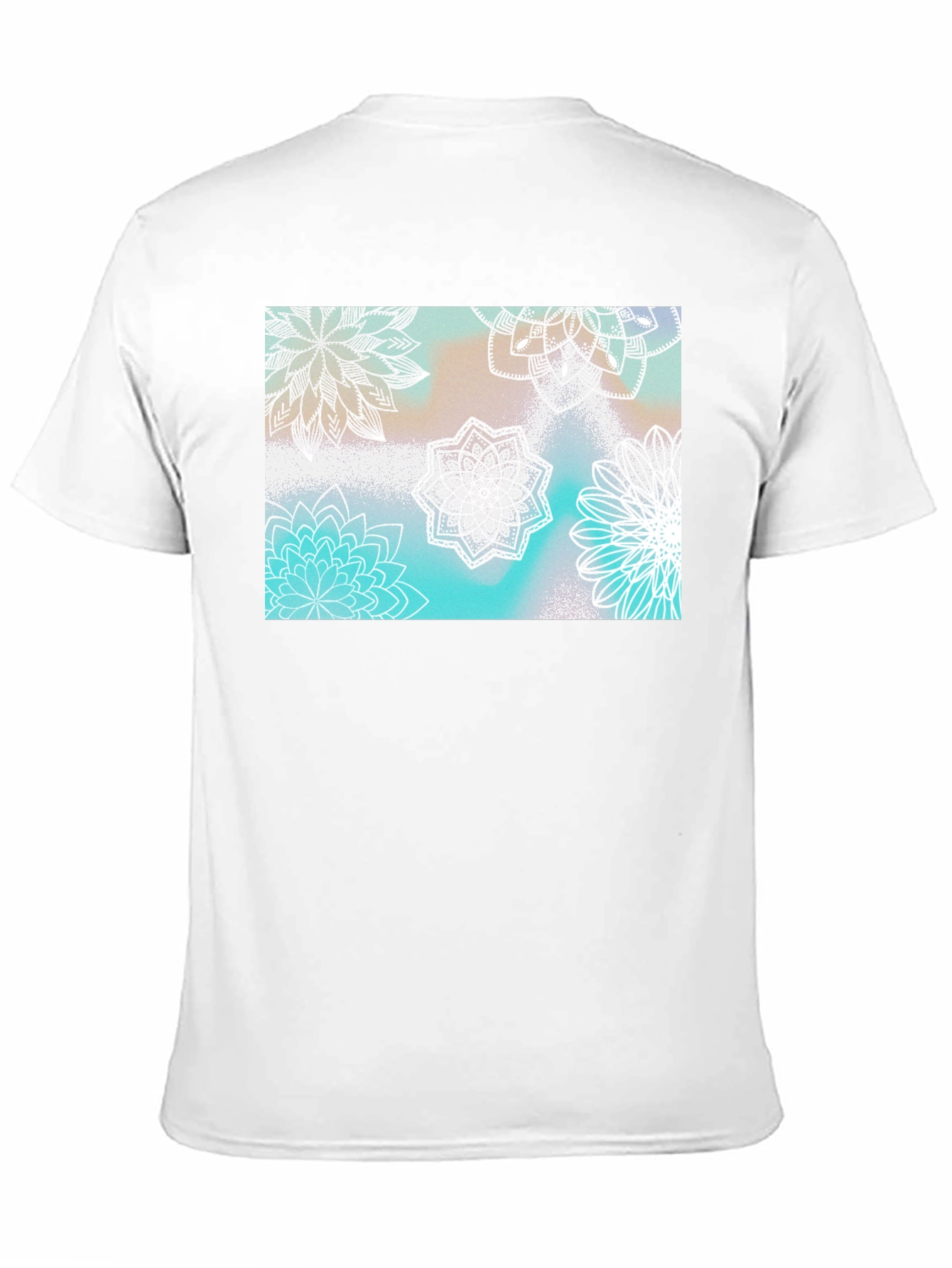 Floral Mandala Print Black T-Shirt