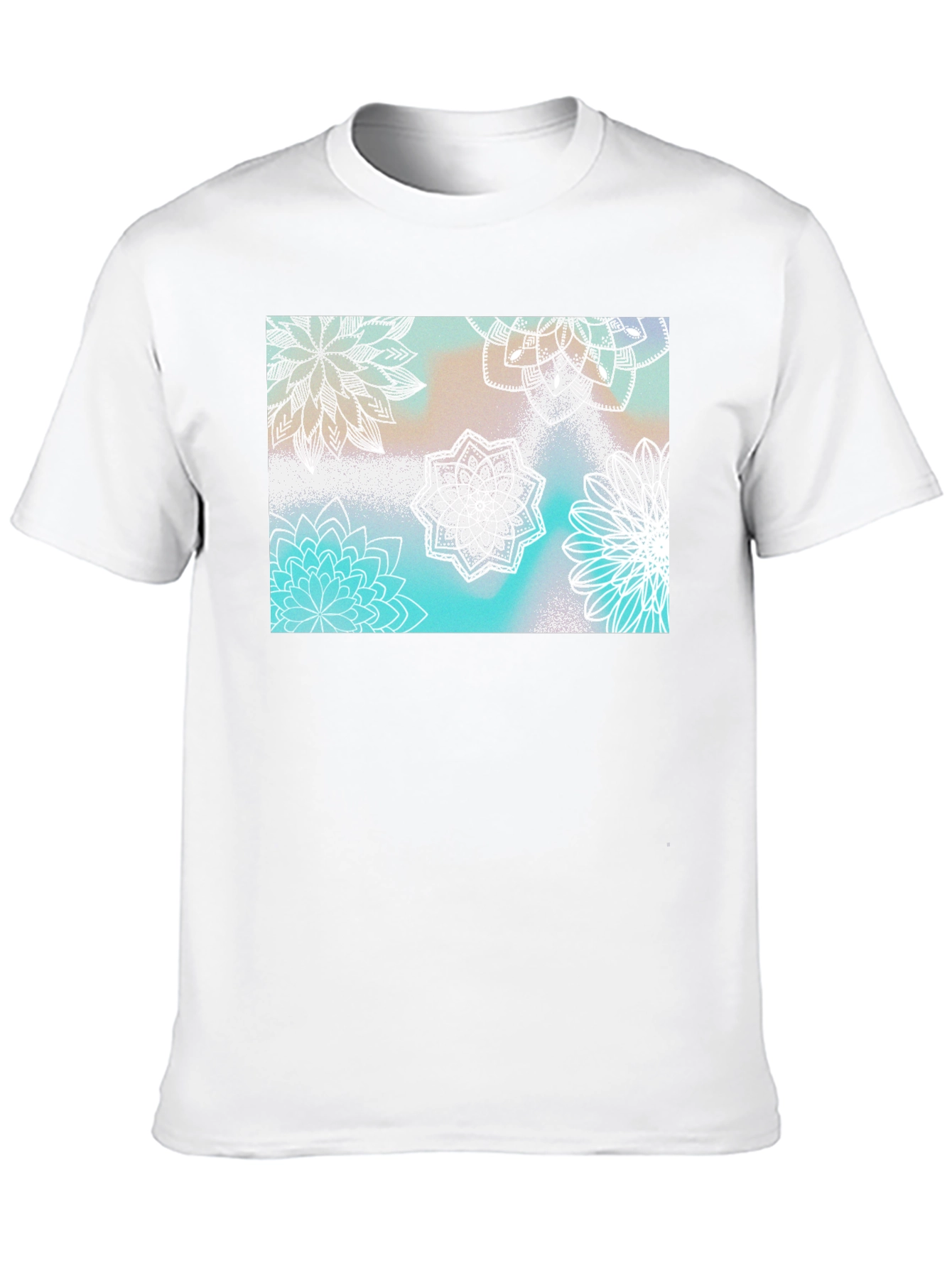 Floral Mandala Print Black T-Shirt