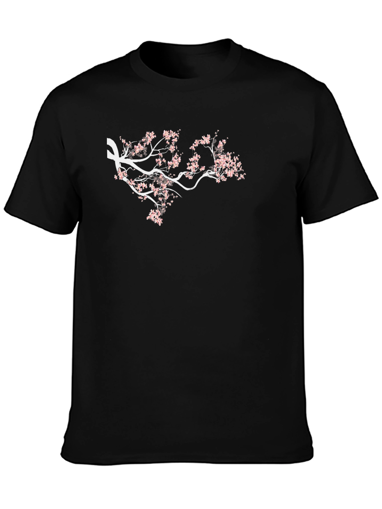Sakura Branch Graphic Tee - Elegant Black Shirt