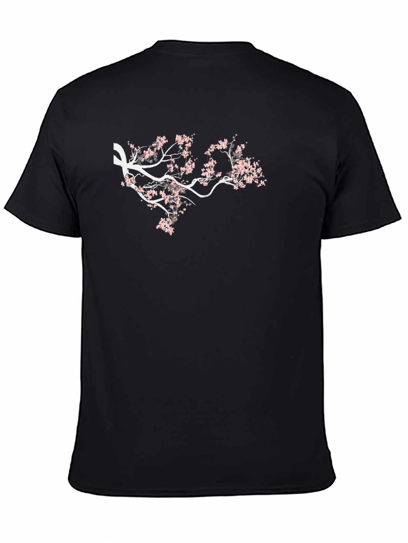 Sakura Branch Graphic Tee - Elegant Black Shirt