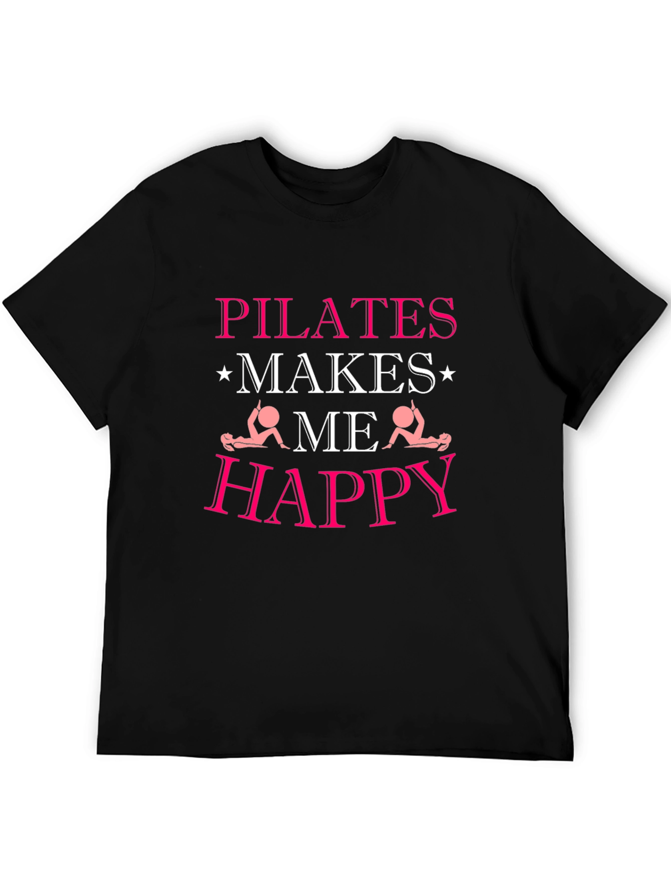 Pilates Makes Me Happy Black T-Shirt