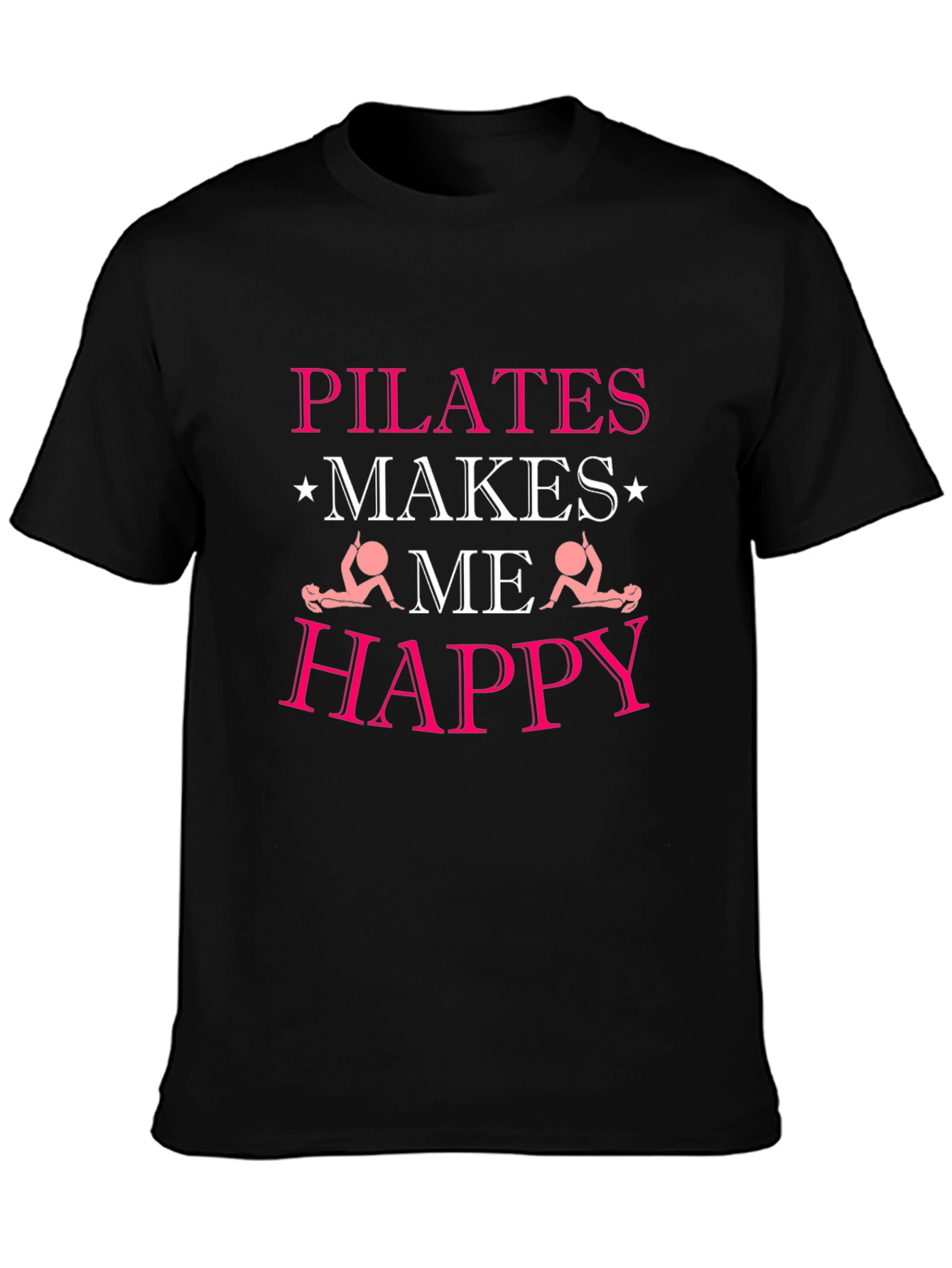 Pilates Makes Me Happy Black T-Shirt