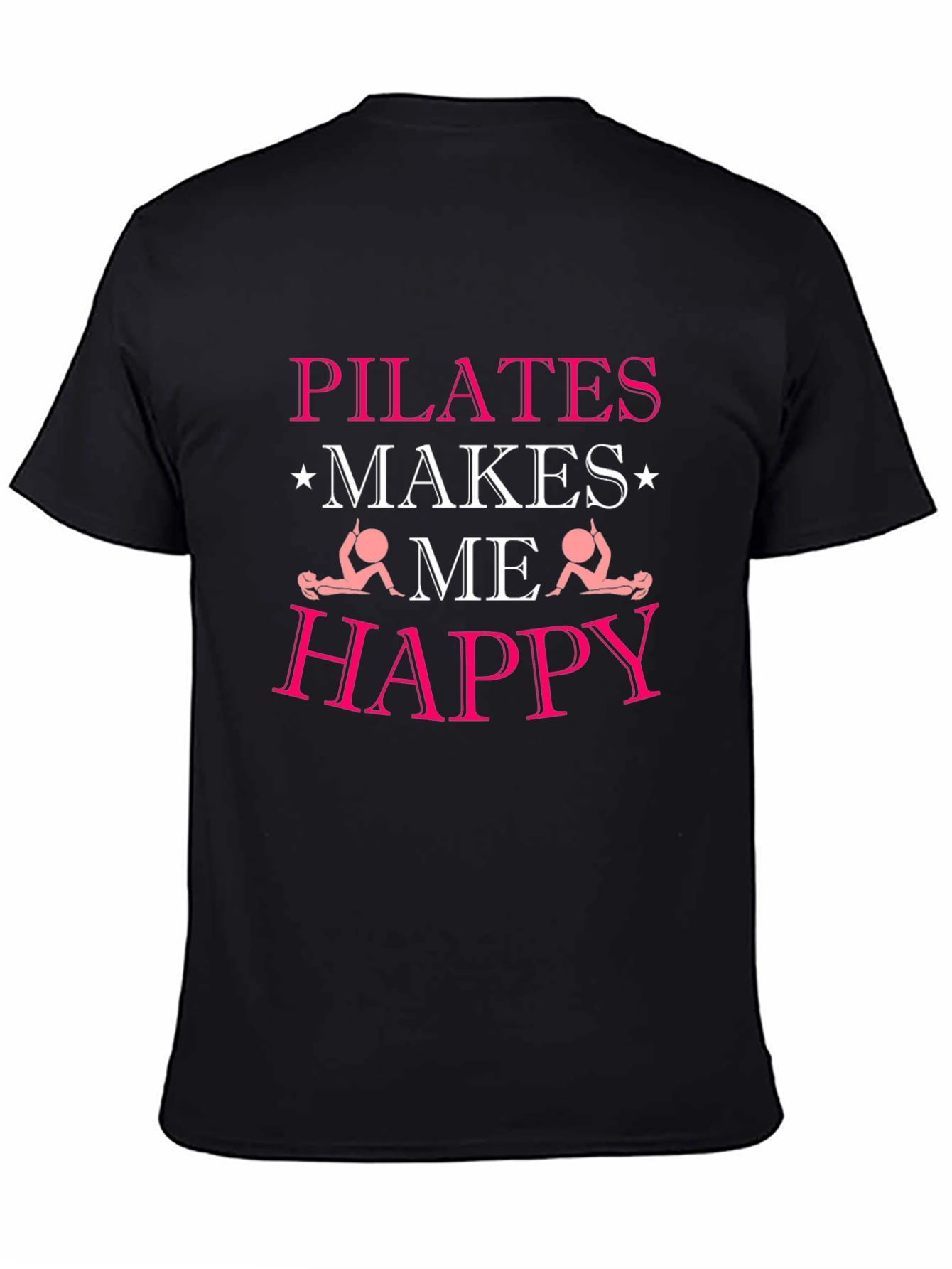 Pilates Makes Me Happy Black T-Shirt