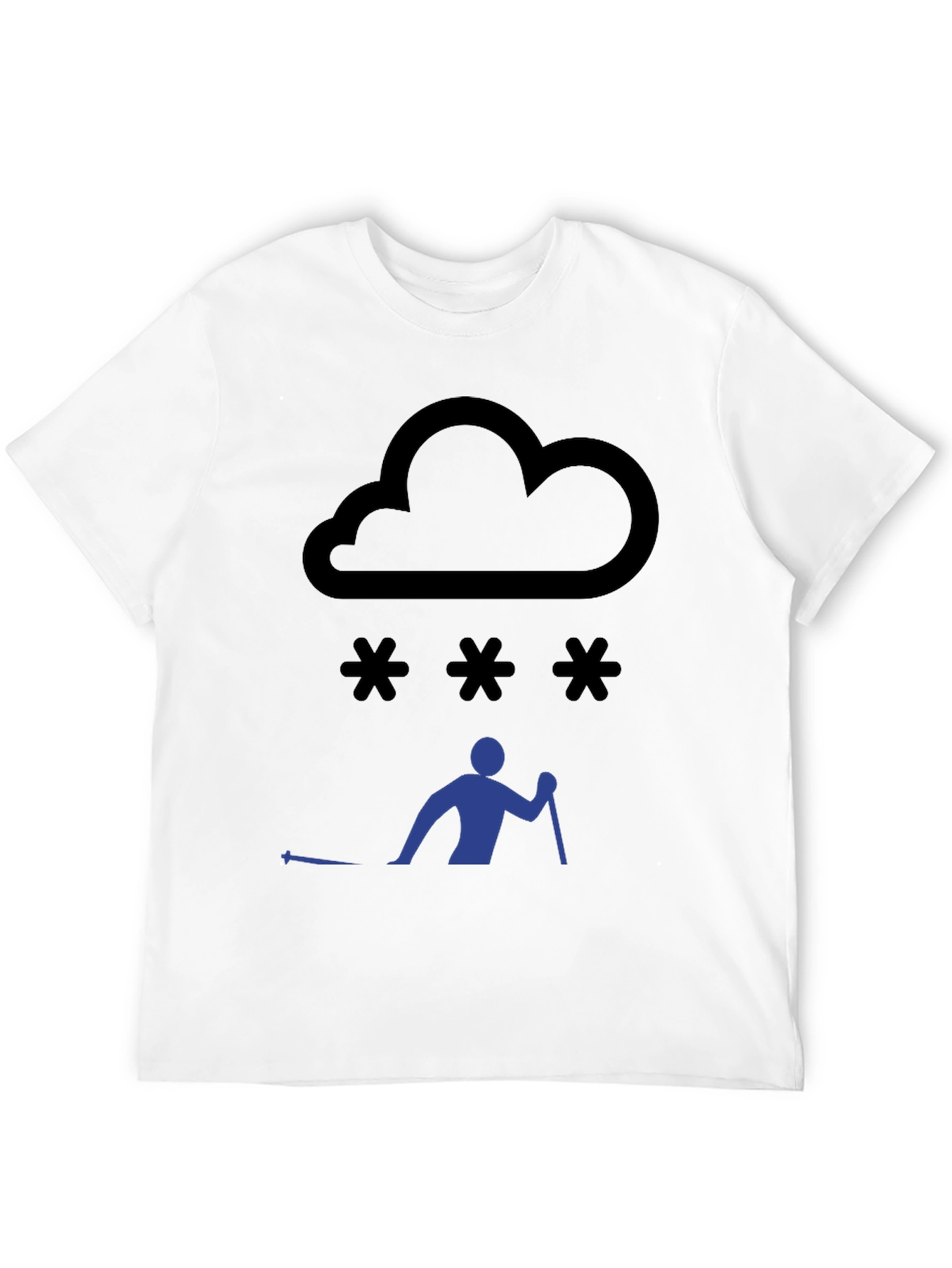 Snowy Day Skiing T-Shirt - Black Graphic Tee
