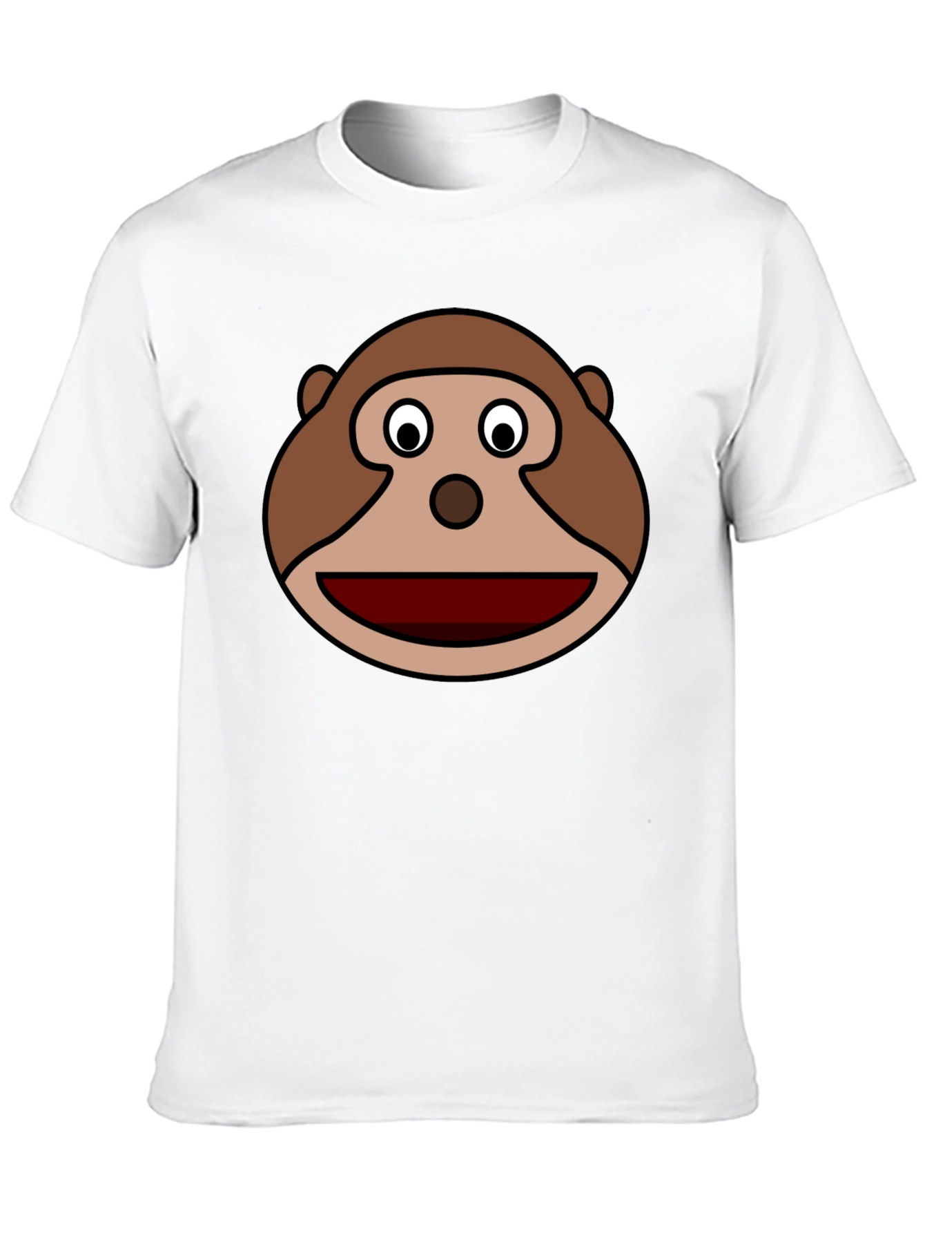 Monkey Face Graphic Tee - Black Cotton Casual