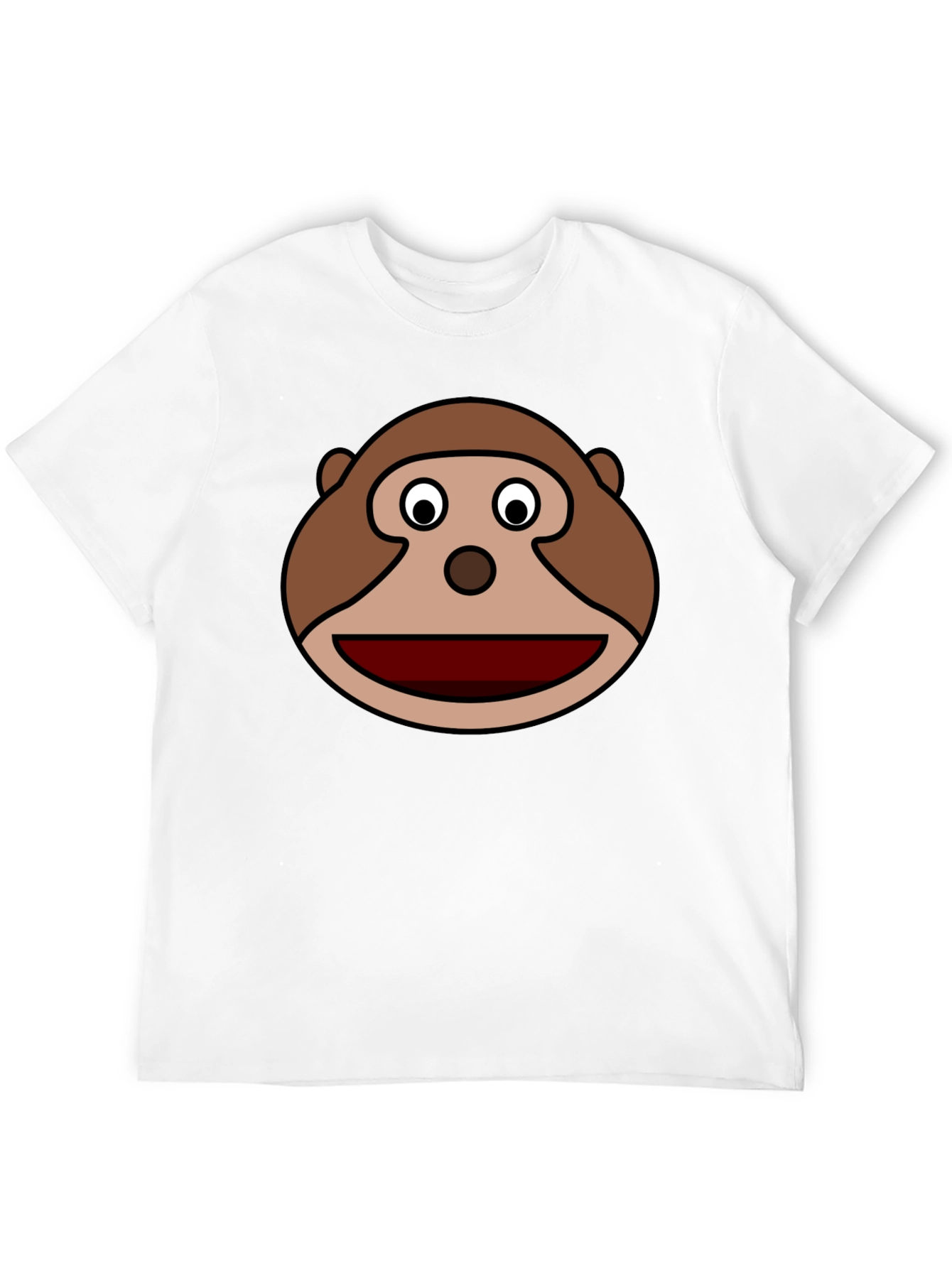 Monkey Face Graphic Tee - Black Cotton Casual