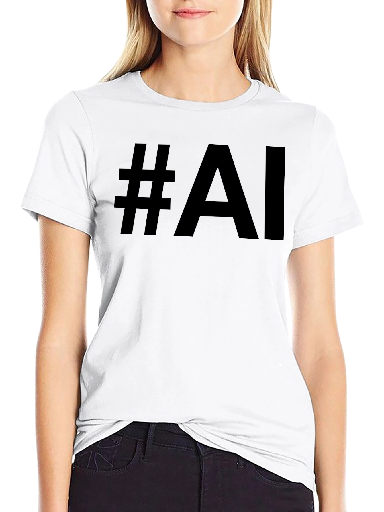 #AI Graphic Tee - Modern Black T-Shirt