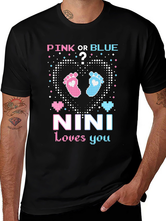 Pink or Blue Nini Loves You Gender Reveal Shirt