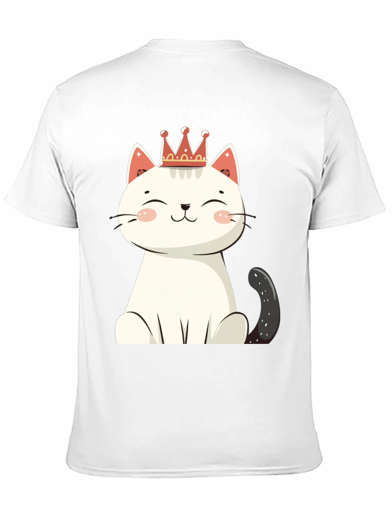 Cute Cat T-Shirt - Crowned Feline Design