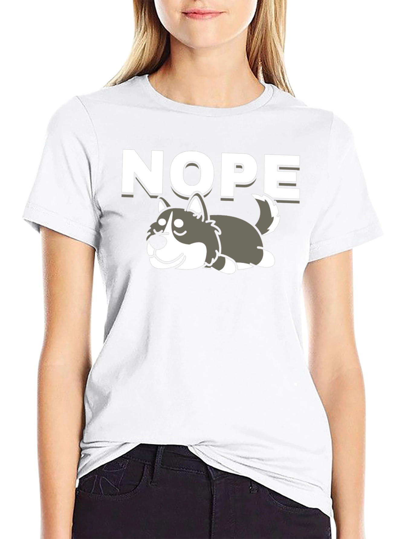 Nope Lazy Husky Graphic Tee