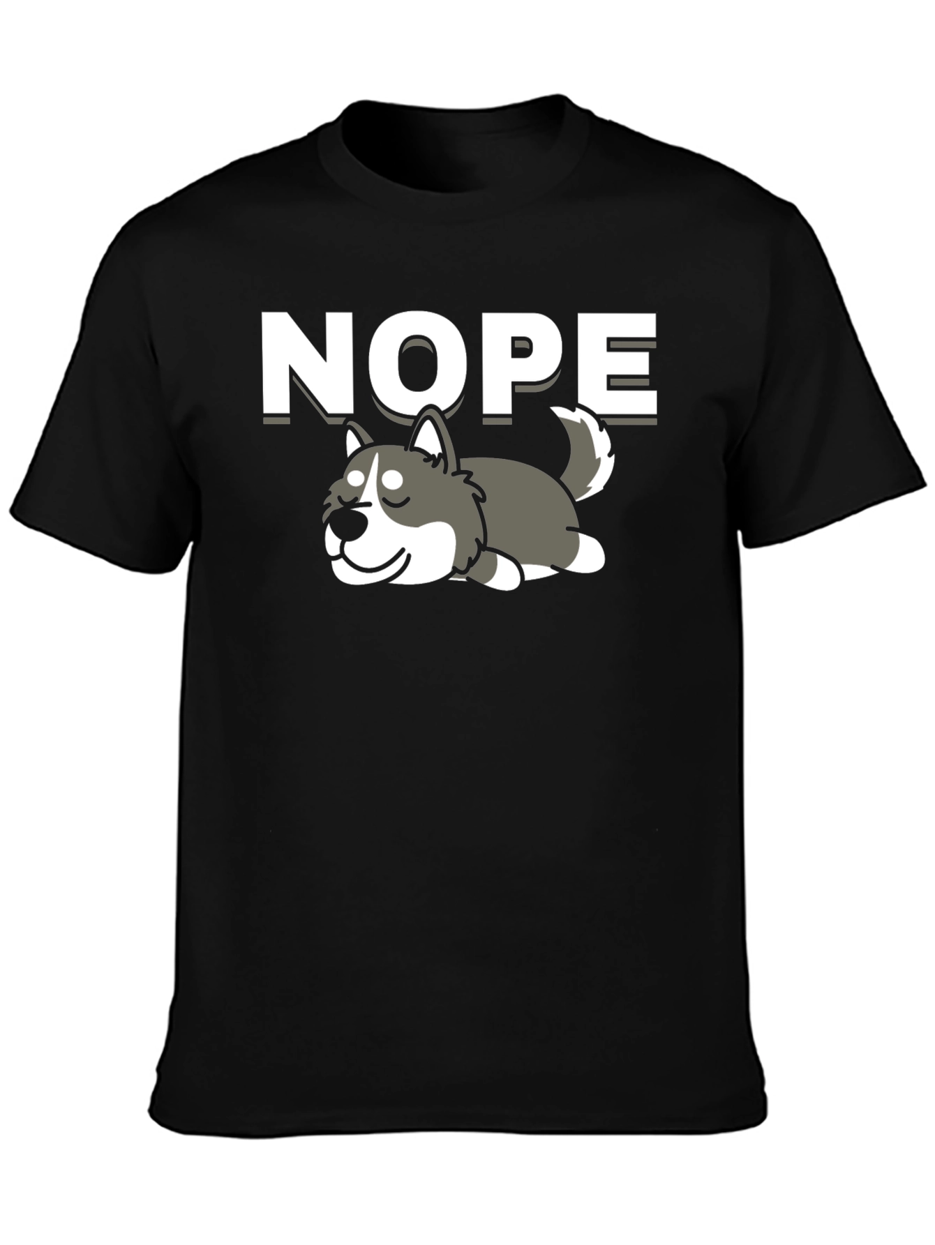 Nope Lazy Husky Graphic Tee