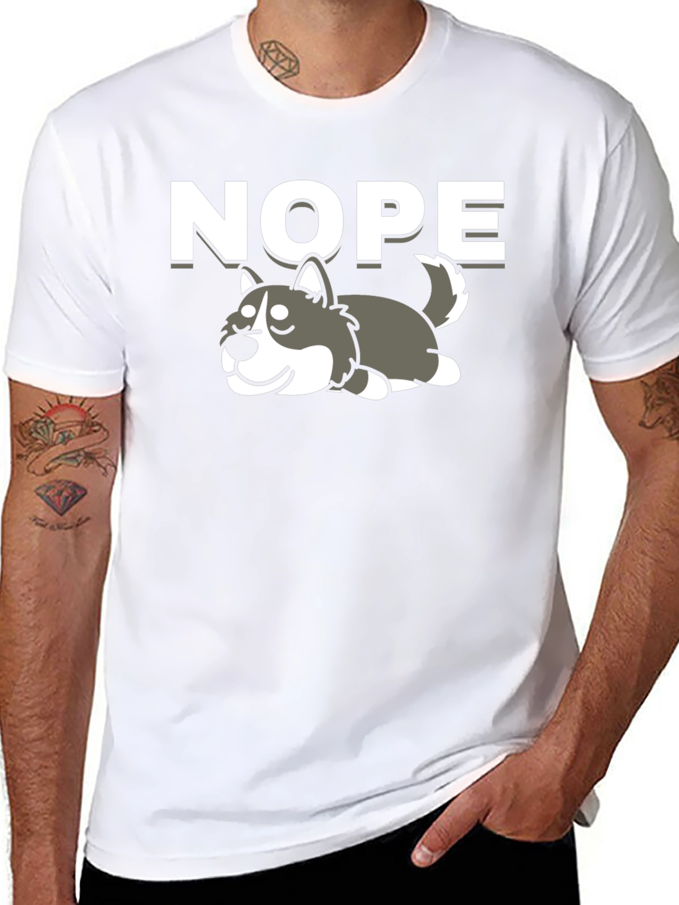 Nope Lazy Husky Graphic Tee