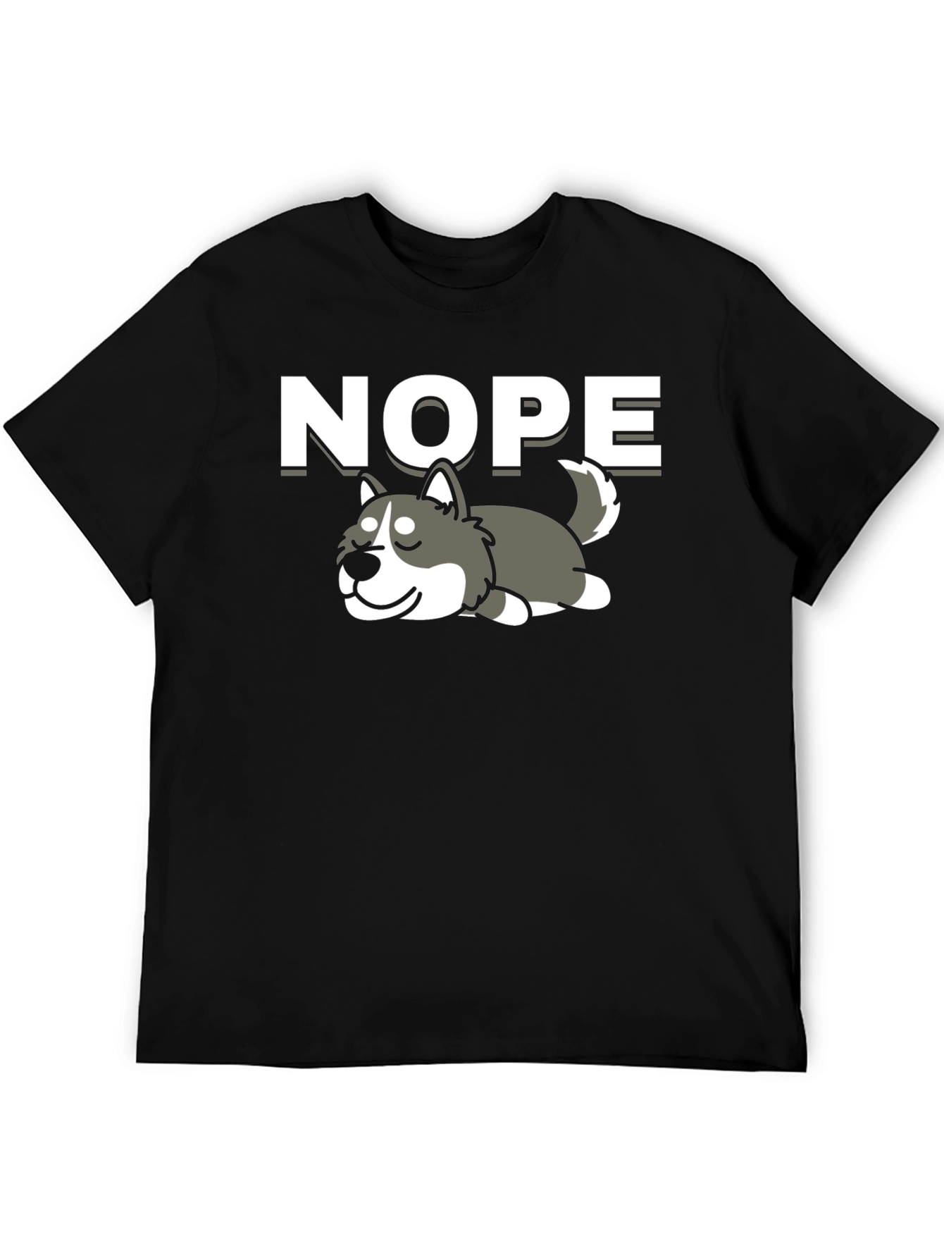 Nope Lazy Husky Graphic Tee