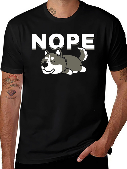 Nope Lazy Husky Graphic Tee