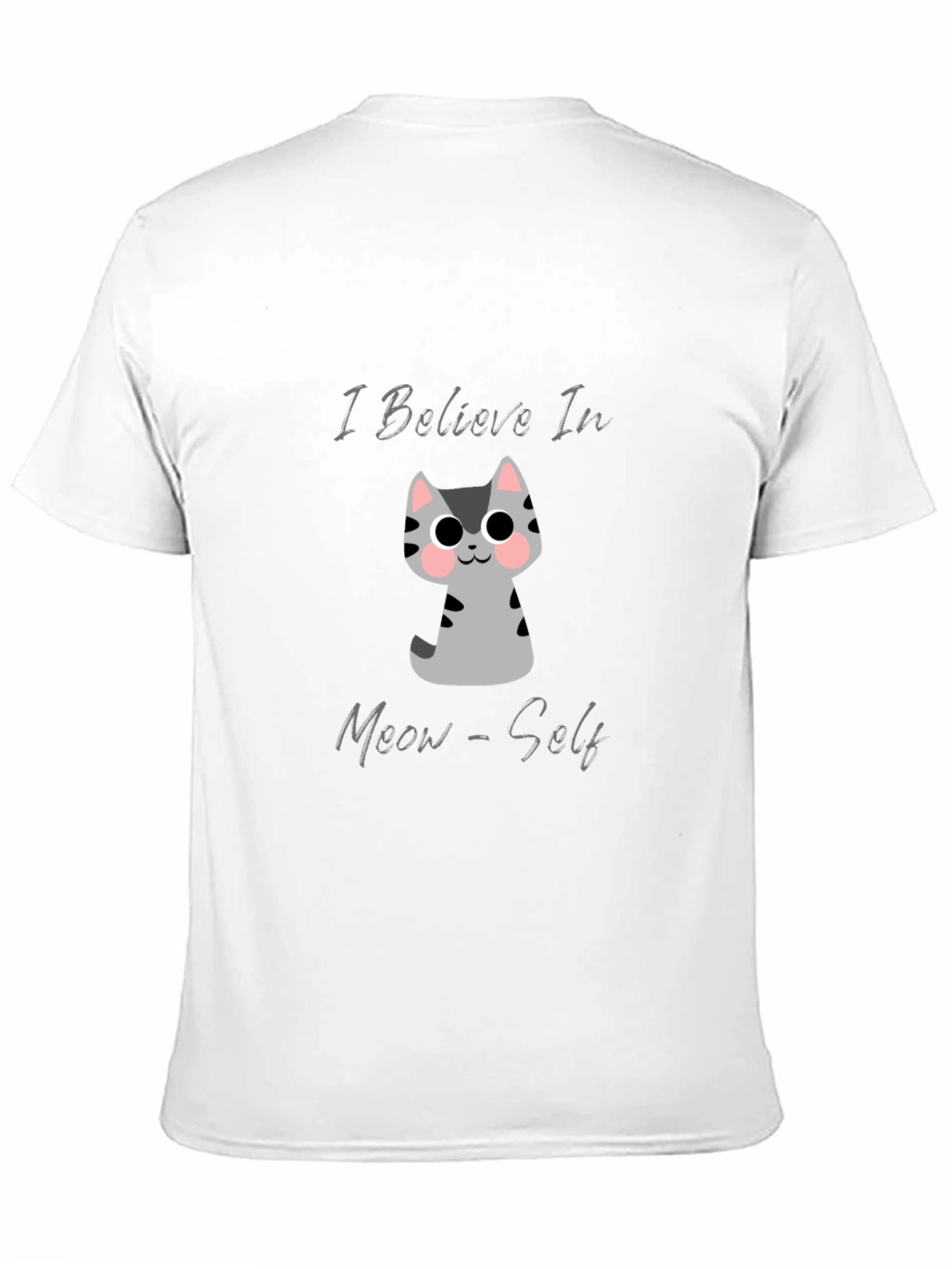 Believe In Meow-Self Black Graphic T-Shirt