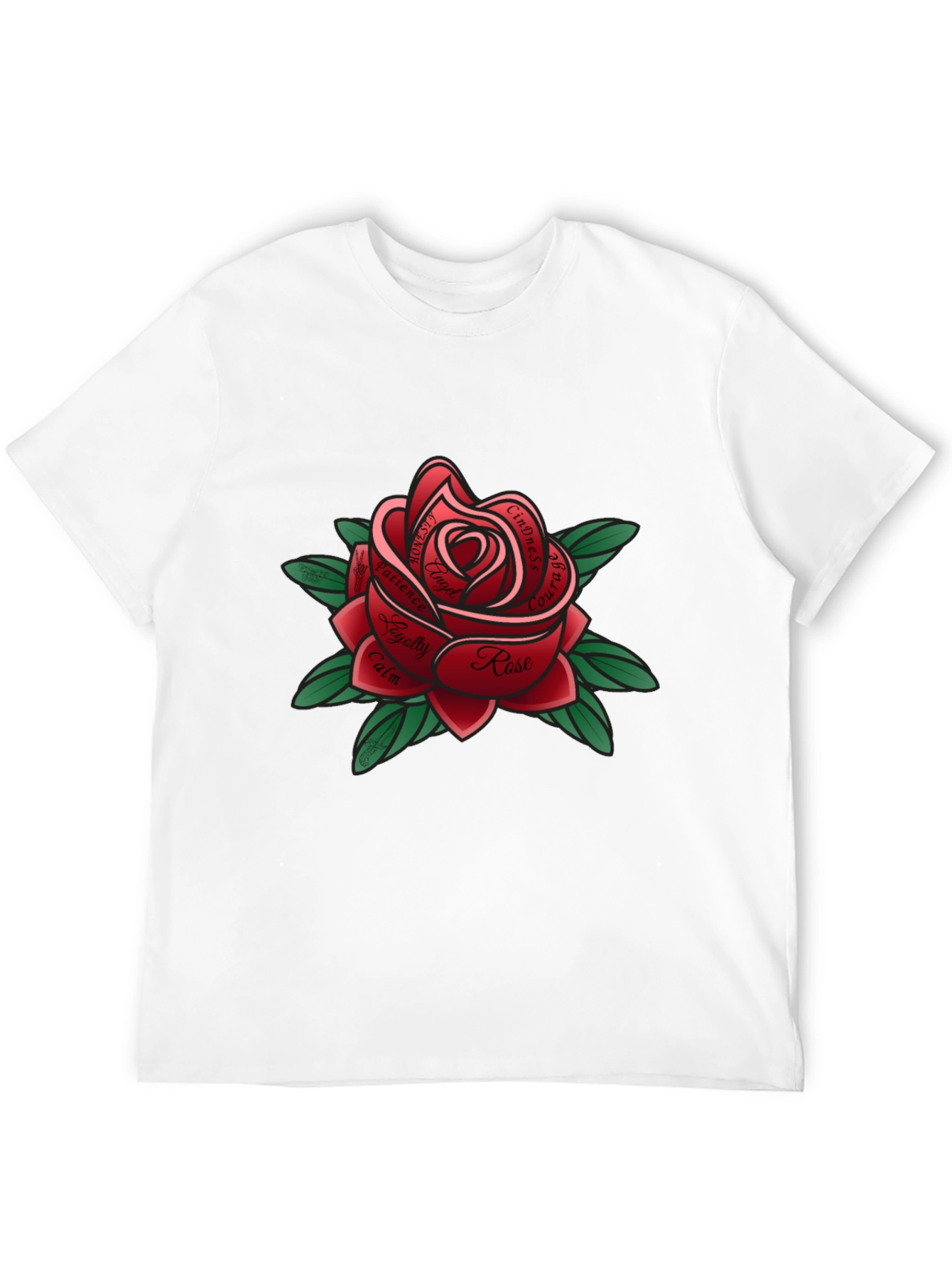 Rose Tattoo Style Graphic Tee - Black