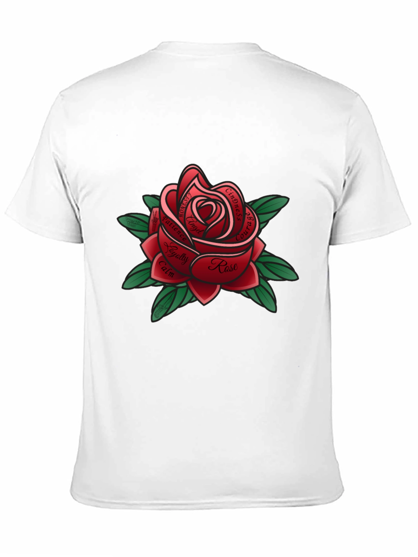 Rose Tattoo Style Graphic Tee - Black