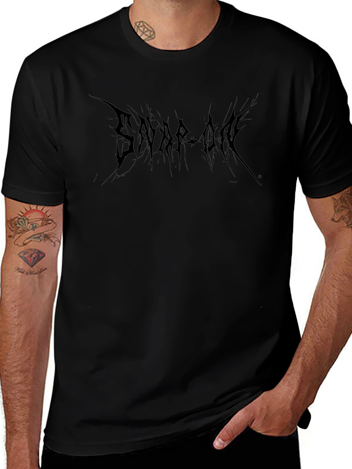 Snap-On Black Metal Font Graphic Tee