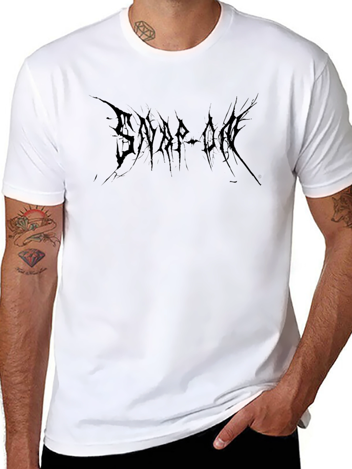 Snap-On Black Metal Font Graphic Tee